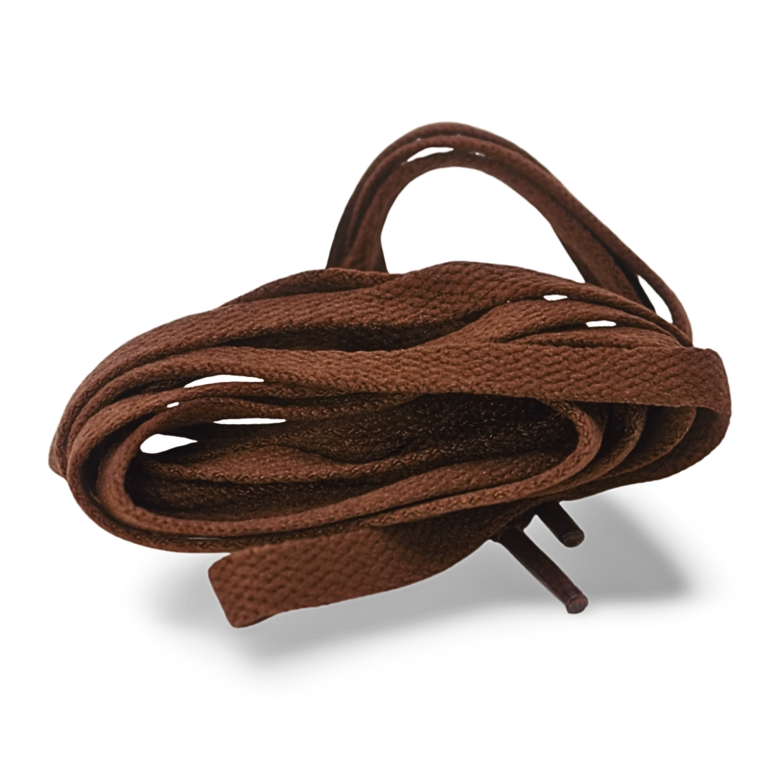 Brown flat shoelaces