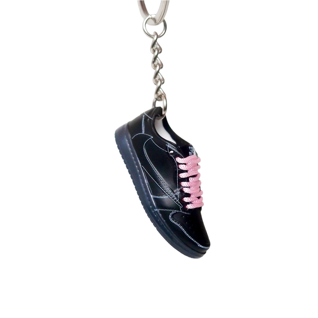 Sneaker keychain - Jordan 1 Retro Low Travis Scott Black Phantom (pink laced)