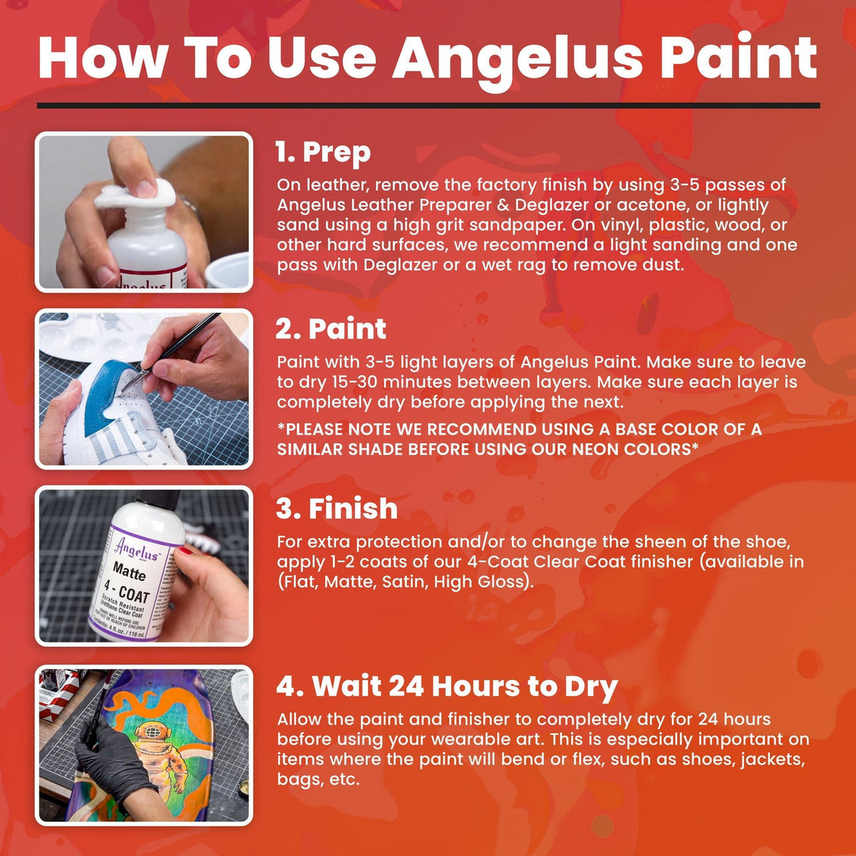 Angelus Acrylic Leather Paint - Best Sellers Kit