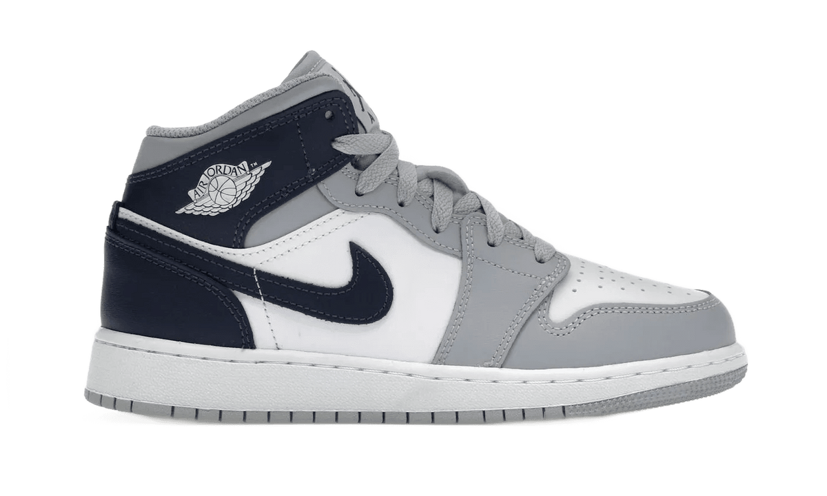 Nike Air Jordan 1 Mid Wolf Grey Midnight Navy - DQ8423-104