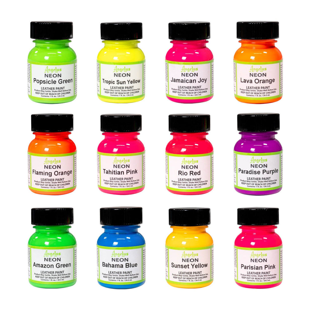 Angelus Acrylic Leather Paint - Neon Colour Kit