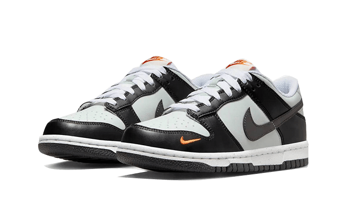 Nike Dunk Low Black Bright Mandarin Mini Swoosh