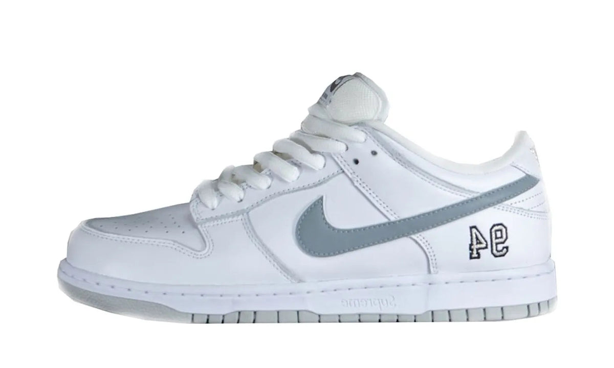 Nike SB Dunk Low Supreme 94 White Metallic Silver - HQ8487-100