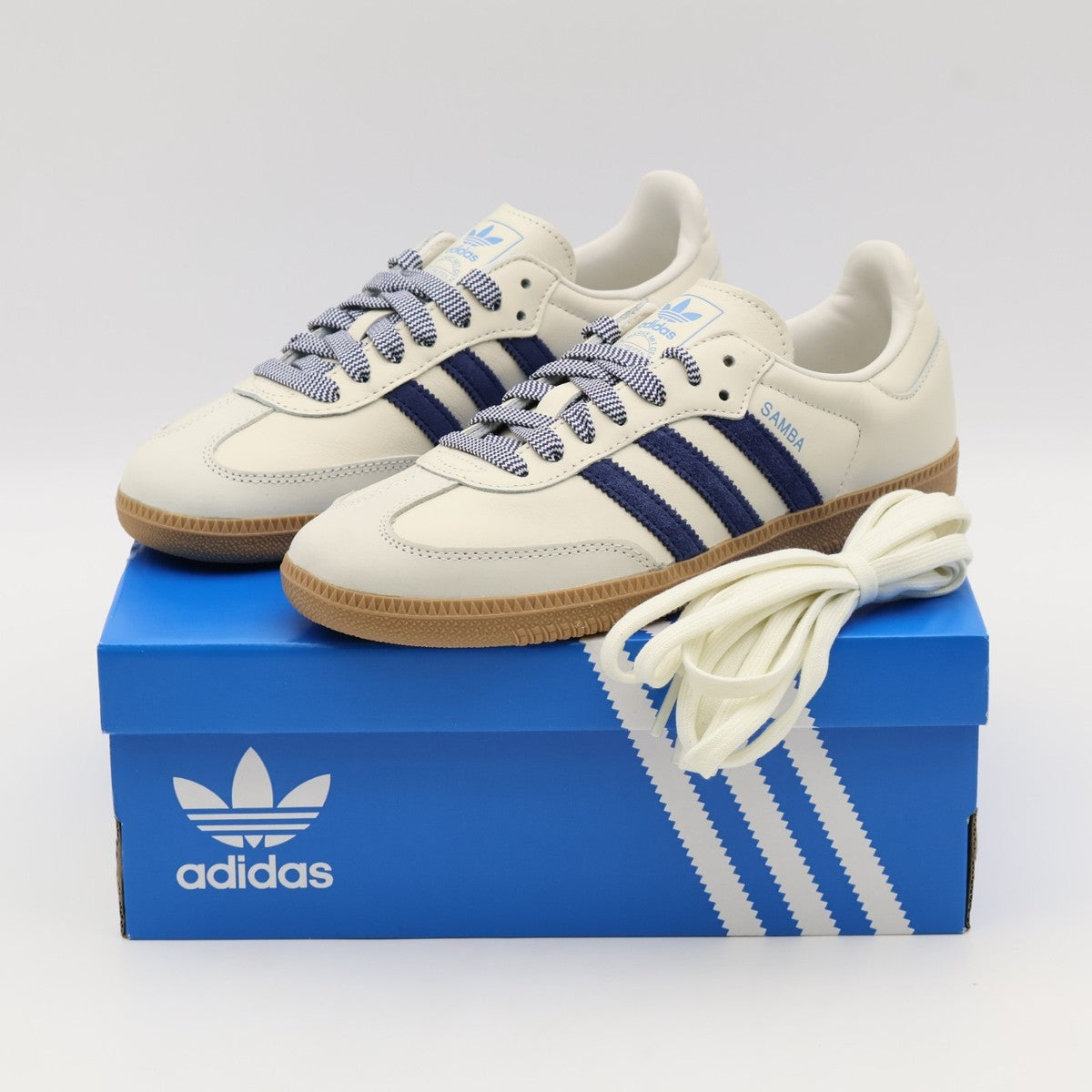 Adidas Samba Off White Dark Blue